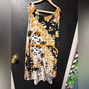 Maurices Floral Tunic Top - Black and Orange